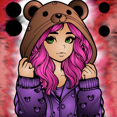 realistic girl in a animal pjs hoodie