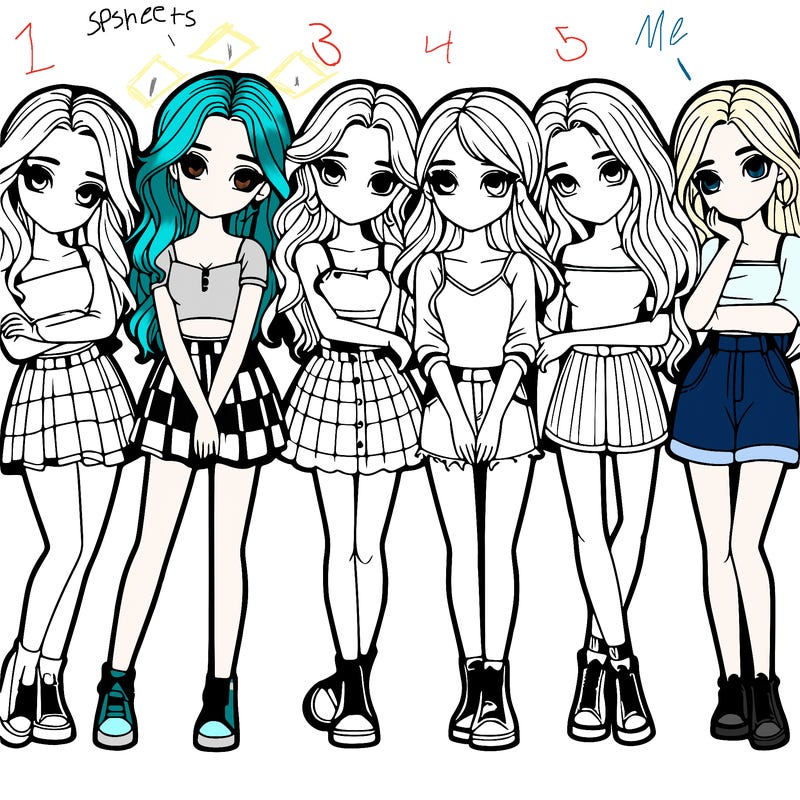 a group of girls realistic
