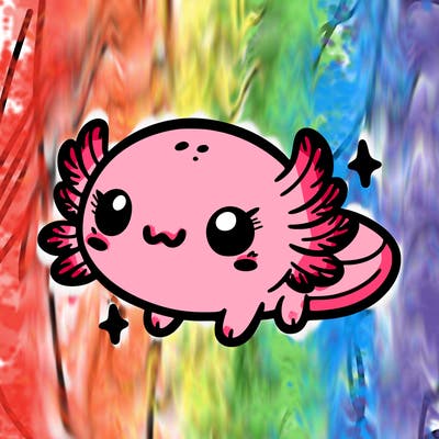 cute easy baby axolotl