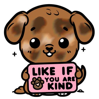 make a sign that says like if you are kind with a cute little dog