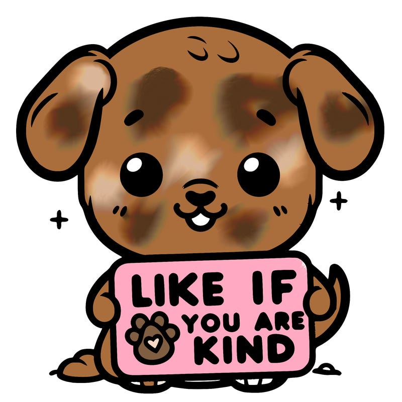 make a sign that says like if you are kind with a cute little dog