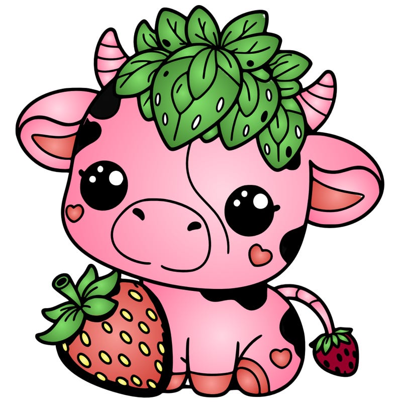 cute strawberry cow