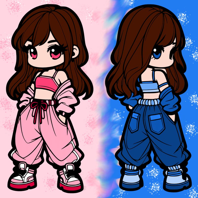 girl in crop top and baggy pants