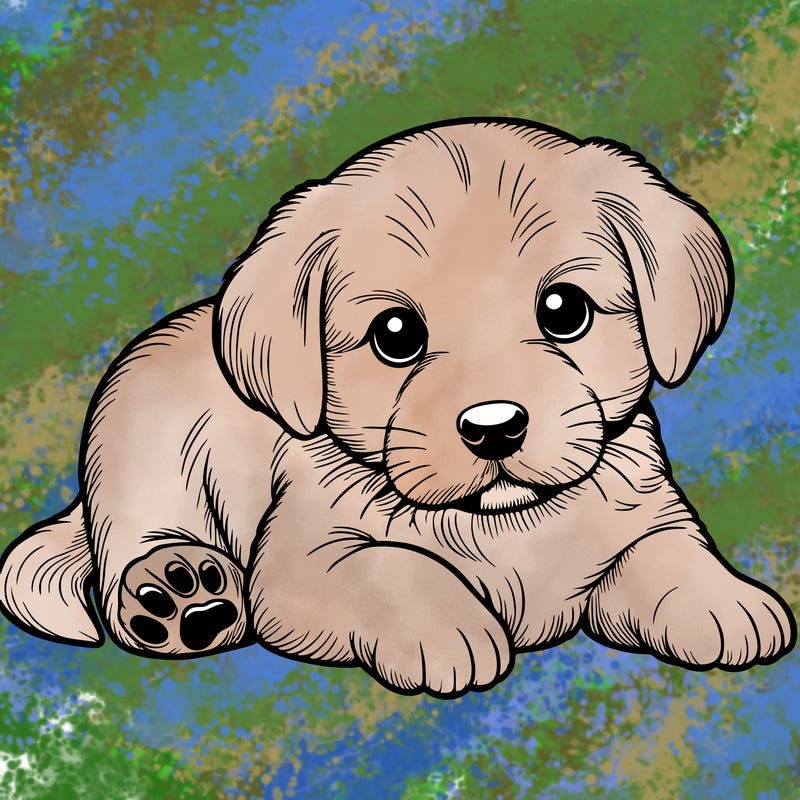 a cute realistic puppy