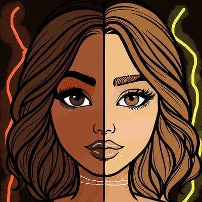 realistic girl split half