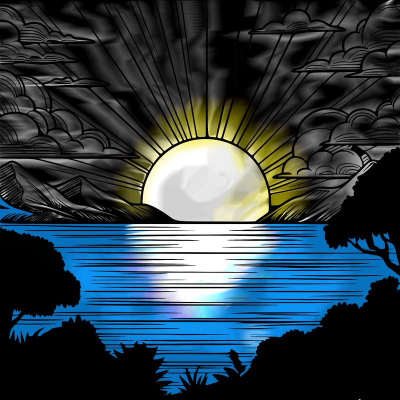 realistic sunset