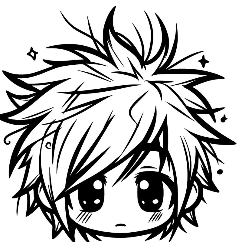messy hair sharp eyes