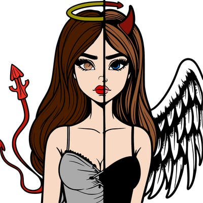 devil vs angel realistic girl