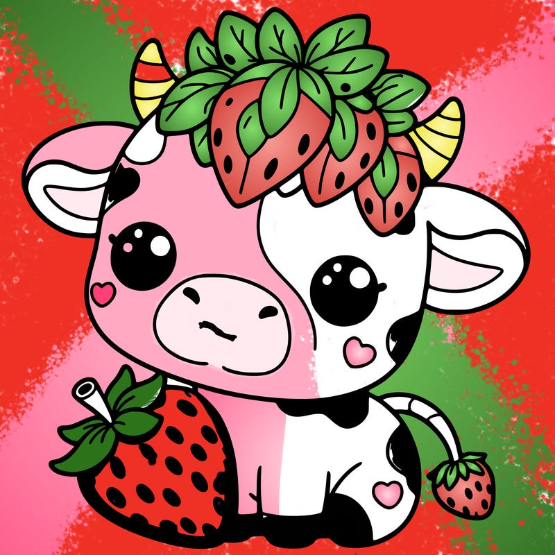 cute strawberry cow