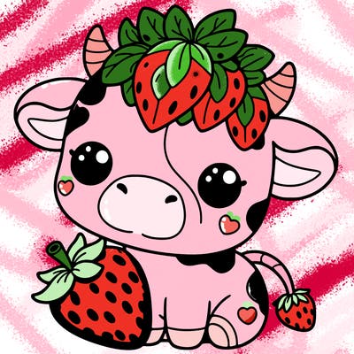 cute strawberry cow
