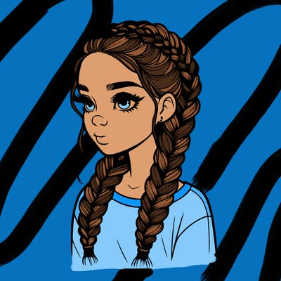 realistic girl with braids