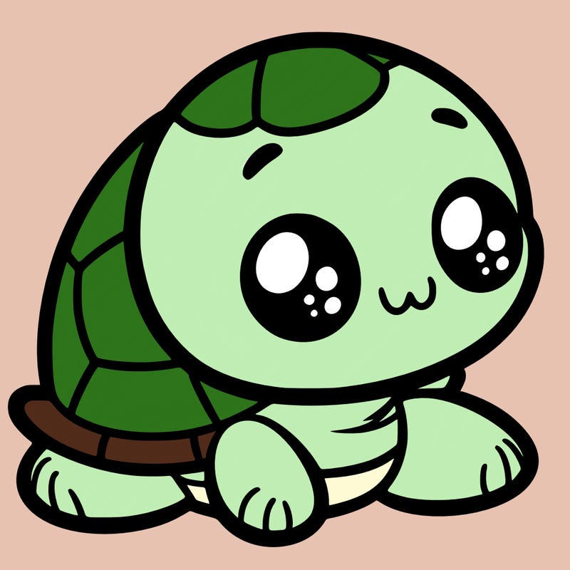 cute little animated turtle
