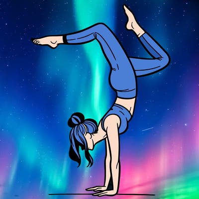 a woman doing a handstand