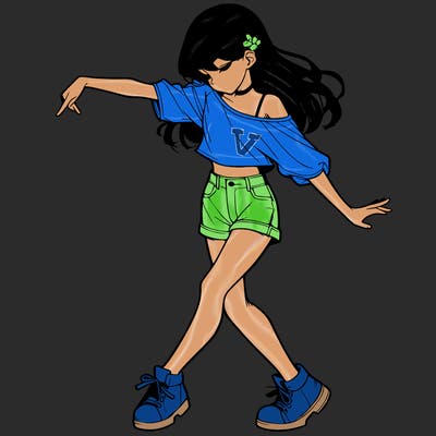 realistic girl danceing