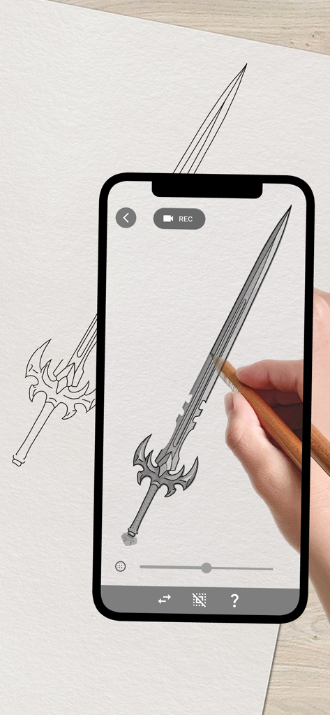 sword maker : Weapon Avatar - Designing a custom fantasy sword on a smartphone with the Sword Maker app interface