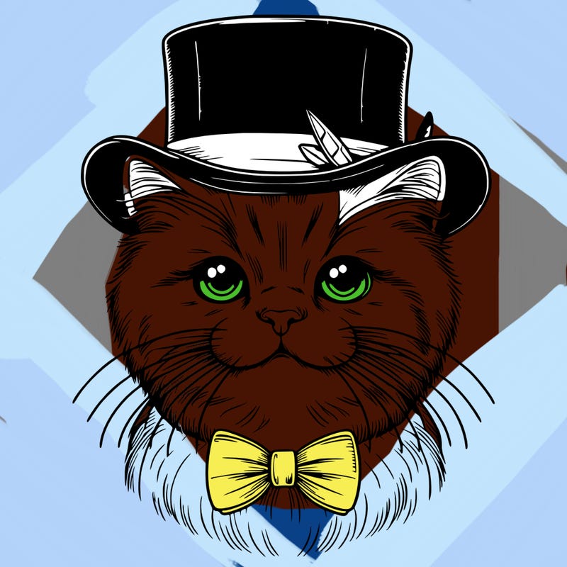 realistic cat with a top hat
