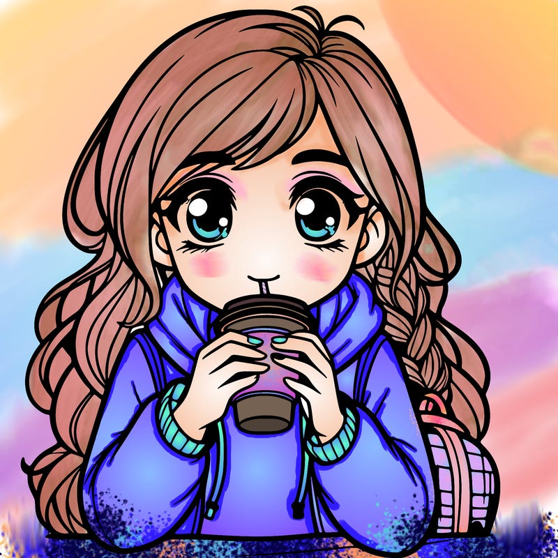 teen girl drinking coffee
