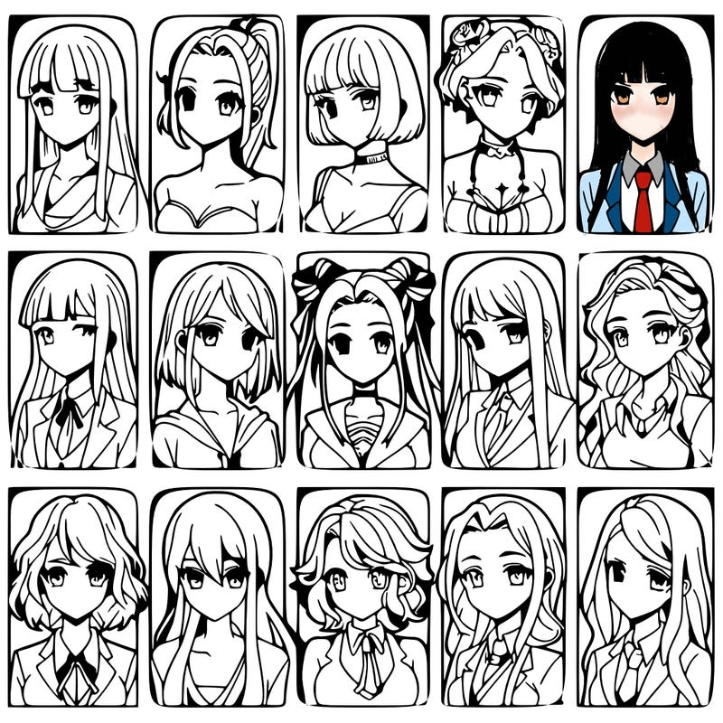 girls that look diffrent anime