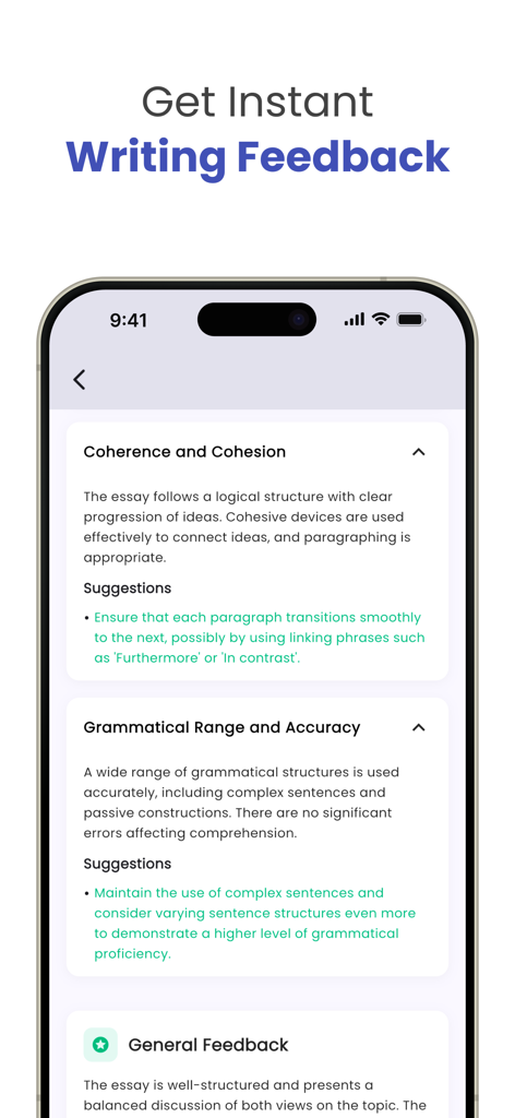 IELTS Pulse: Band 9 AI Prep - AI generated feedback for IELTS writing practice