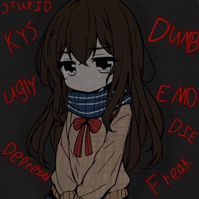 a depressed girl anime