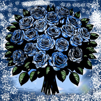 large bouquet of beautiful roses realistic