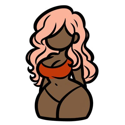 curvy woman with hair