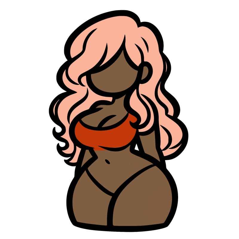 curvy woman with hair