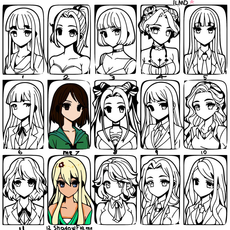 girls that look diffrent anime