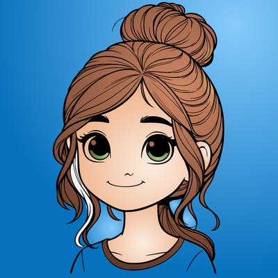 realistic 5 year old with bun