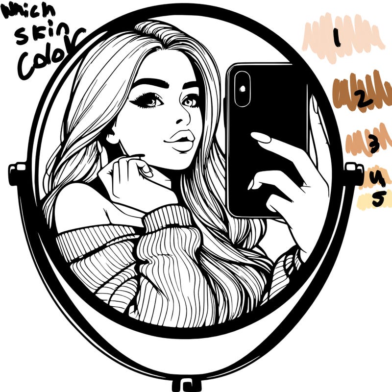 realistic girl taking mirror selfie beautiful