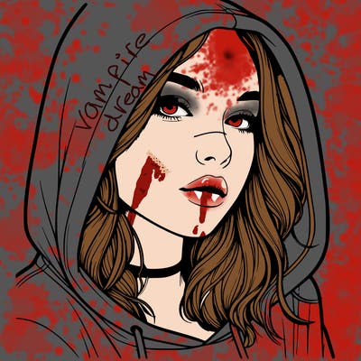 realistic girl with hood on