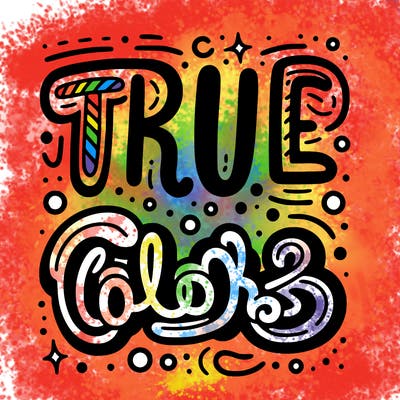 "true colors" written