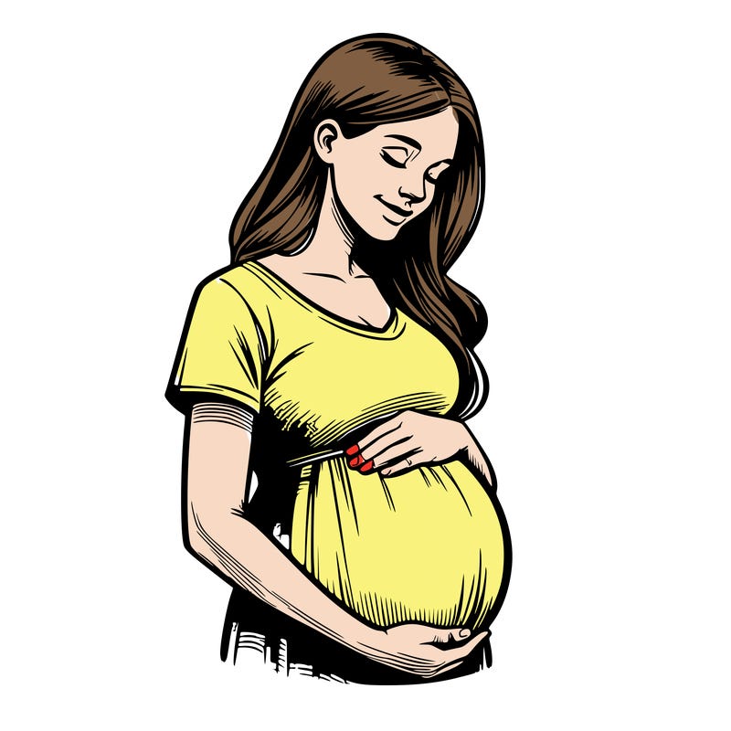 realistic pregnant woman