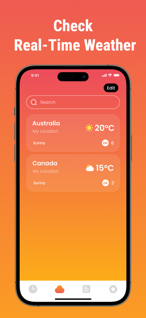 SunkissTimer:AI Taning Routine - SunkissTimer mobile app interface showing real-time weather and UV index tracking for Australia and Canada.