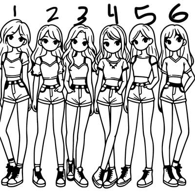 a group of girls wearing crop tops and shorts