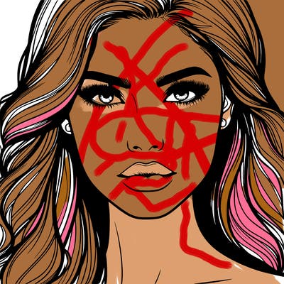 beautiful model face woman realistic