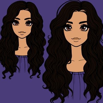 realistic girl with wavey hare