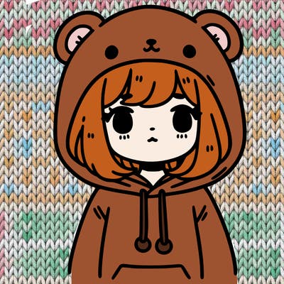girl wearing bear hoodie