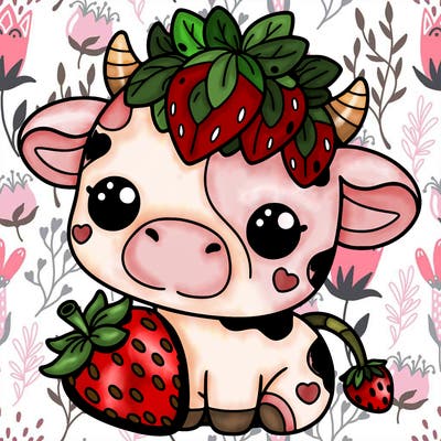cute strawberry cow