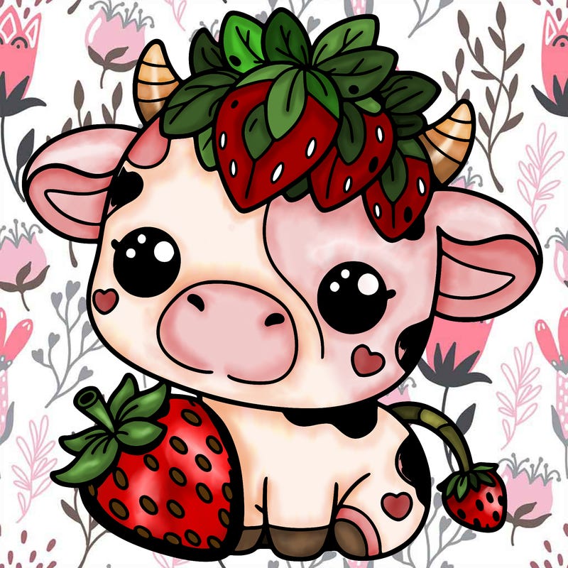 cute strawberry cow