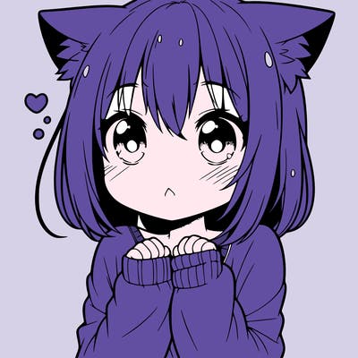 shy anime catgirl