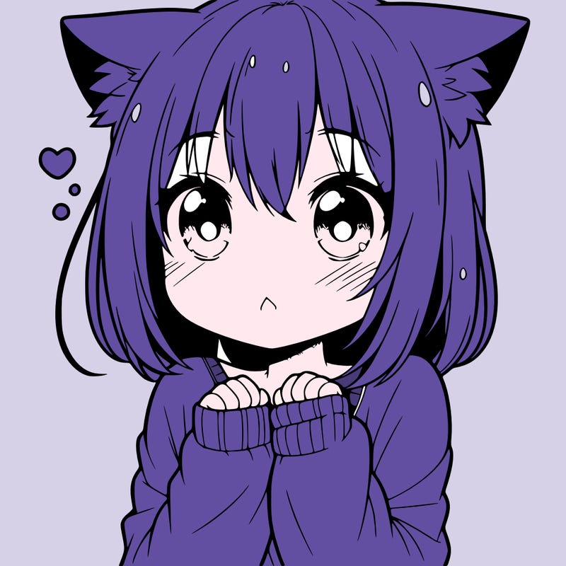 shy anime catgirl