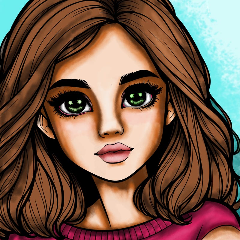 realistic girl whith cute eyes
