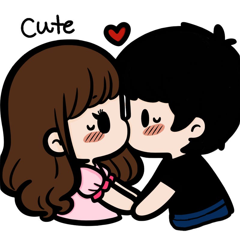 a girl and a boy kissing