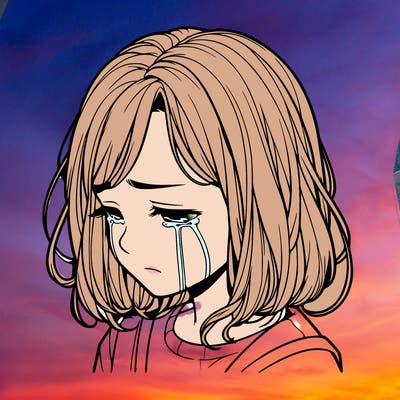 realistic girl crying