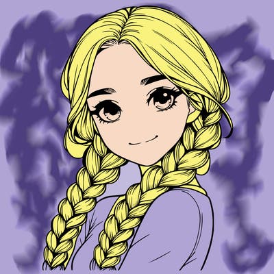 realistic girl with braids