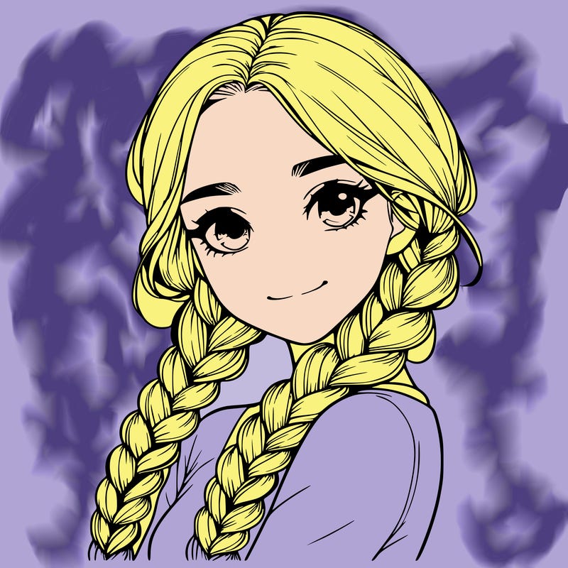 realistic girl with braids