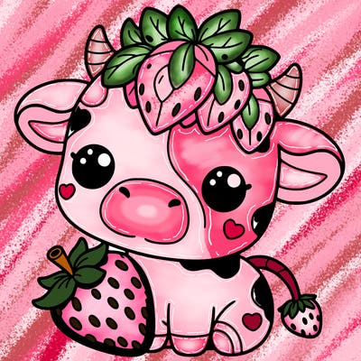 cute strawberry cow