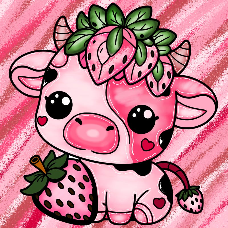 cute strawberry cow