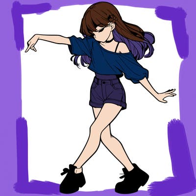 realistic girl danceing